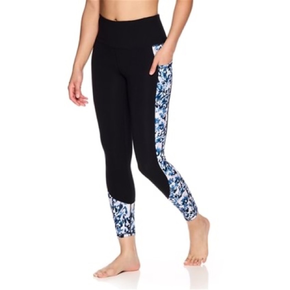 GAIAM Om Hi Rise 7/8 Legging - Maeve Print Mix & Black Size XL